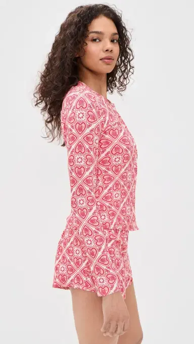 Hill House Home The Kaelie Pointelle Cardigan Patchwork Doily Heart/White | Thumbnail 4