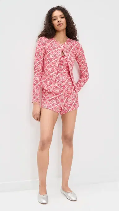 Hill House Home The Kaelie Pointelle Cardigan Patchwork Doily Heart/White | Thumbnail 5