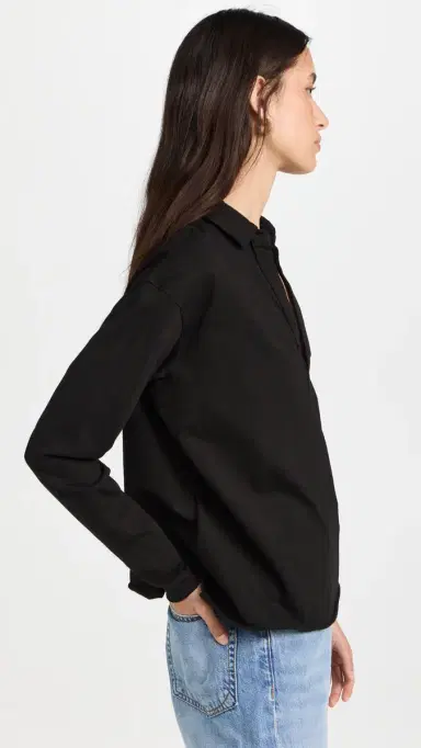 FRANK & EILEEN Popover Henley Tee Black L | Thumbnail 4