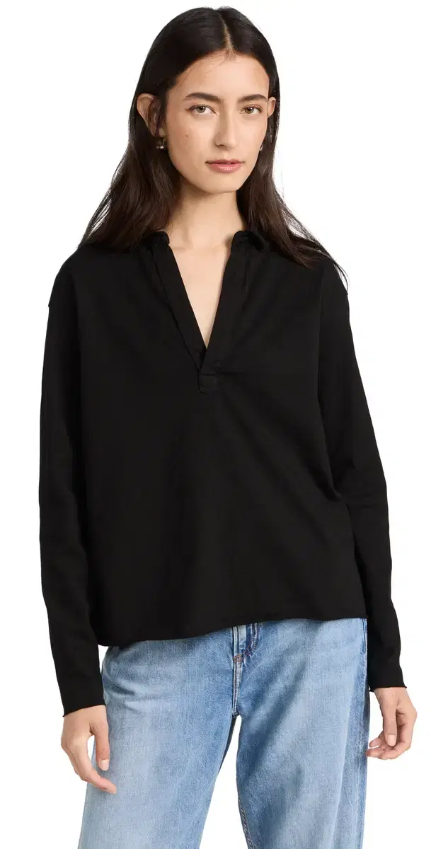 Popover Henley Tee Black