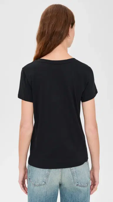 Vince Essential V Neck Tee Black | Thumbnail 3