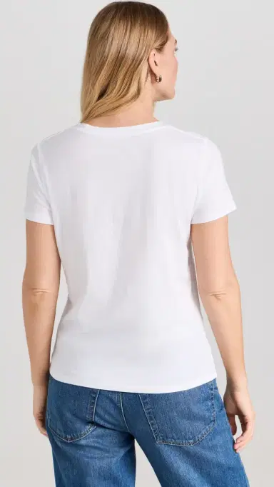 Vince Essential V Neck Tee White | Thumbnail 3