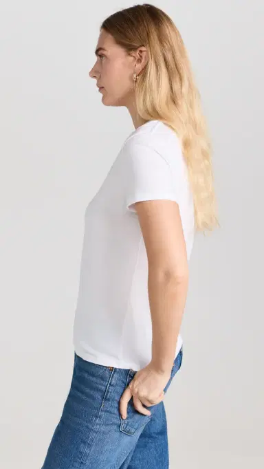Vince Essential V Neck Tee White | Thumbnail 4