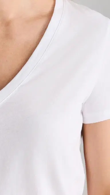 Vince Essential V Neck Tee White | Thumbnail 6