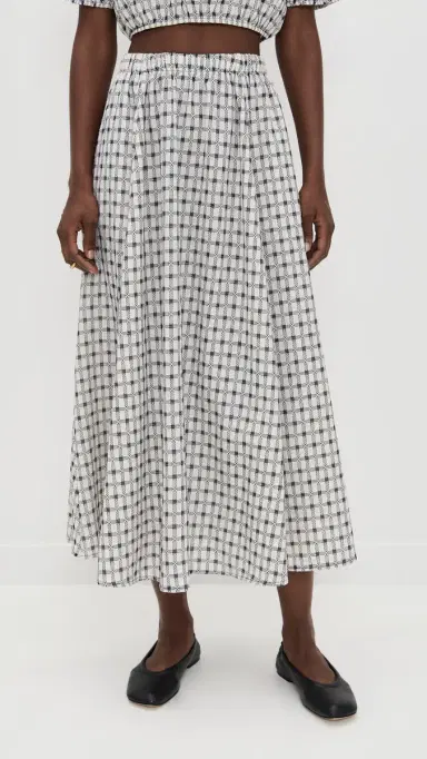 LE BOP Martha Plaid Skirt Ivory Dobby L | Thumbnail 2 LE BOP Martha Plaid Skirt Ivory Dobby L | Thumbnail 2