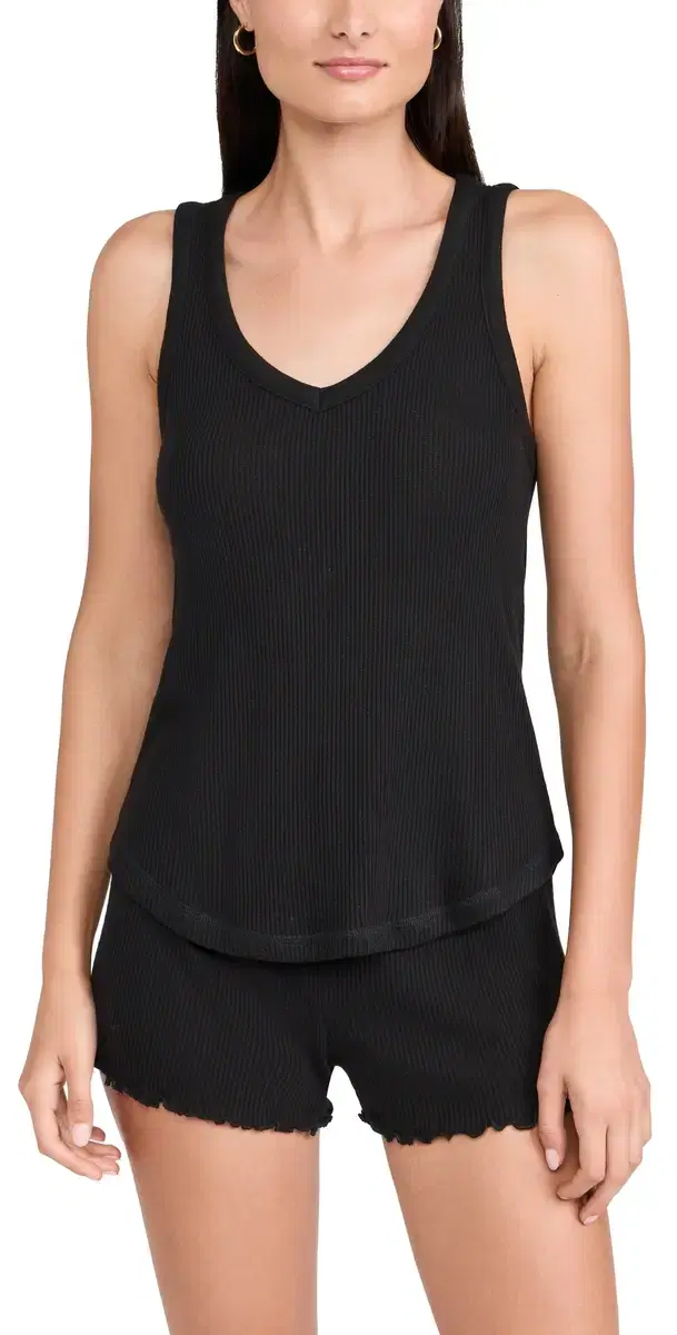 Textured Essentials Tank Black