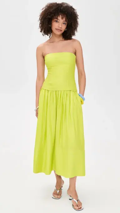 HUNTER BELL Maren Dress Chartreuse 0 | Thumbnail 2
