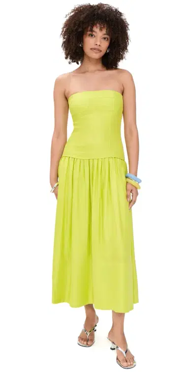 HUNTER BELL Maren Dress Chartreuse 0 | Thumbnail 1