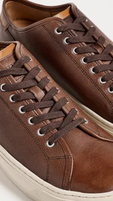 Allen Edmonds Jones Leather Sneakers Chocolate | Thumbnail 5