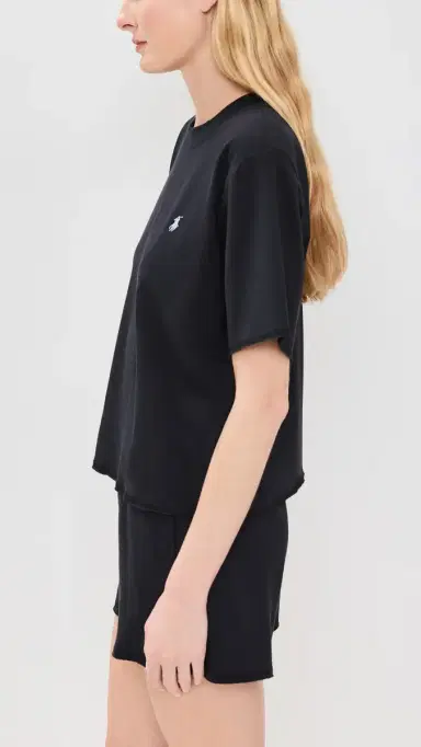 Polo Ralph Lauren French Terry Short Sleeve Pajama Set Black L | Thumbnail 4
