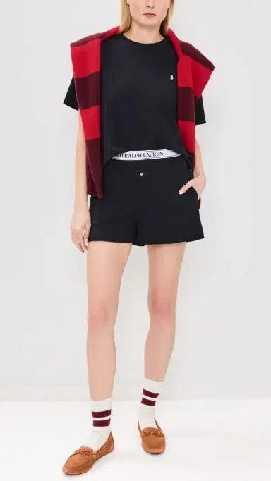 Polo Ralph Lauren French Terry Short Sleeve Pajama Set Black L | Thumbnail 5