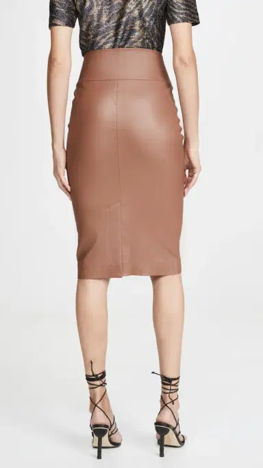 Sprwmn Leather Pencil Skirt Hazelnut | Thumbnail 3 Sprwmn Leather Pencil Skirt Hazelnut | Thumbnail 3