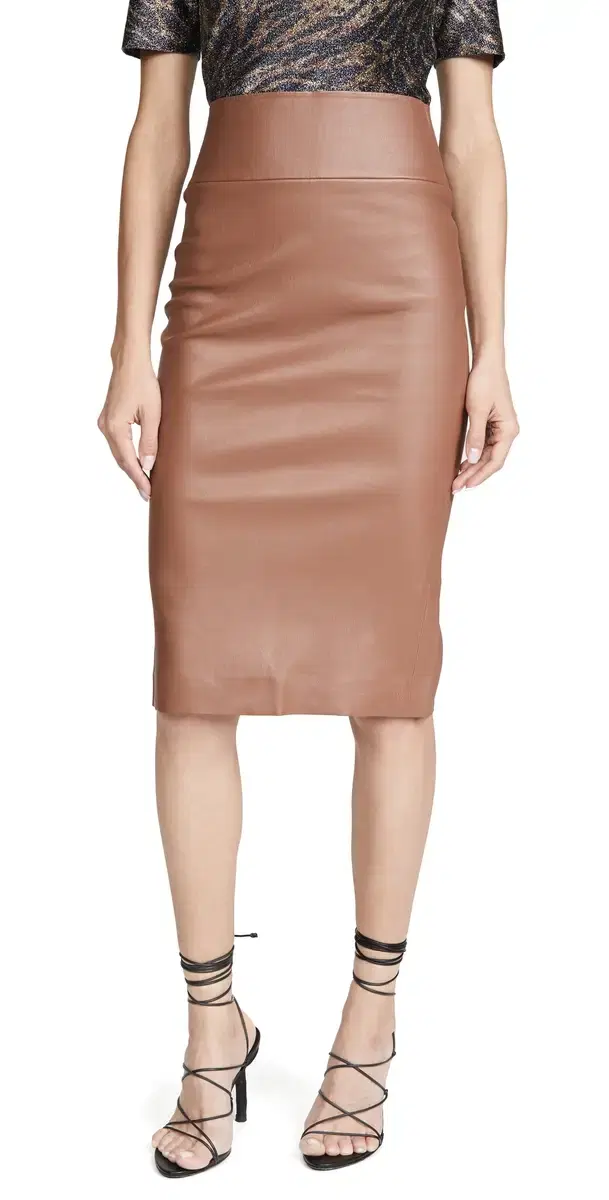 SPRWMN eather Pencil Skirt Hazelnut