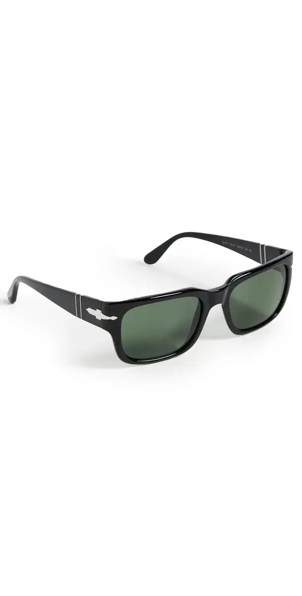 Sartoria Rectangular Sunglasses Black/Green One Size