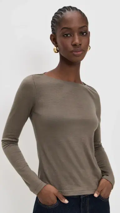Renggli Long Sleeve Boatneck Tee Clay | Thumbnail 2