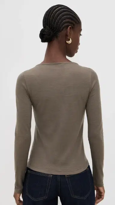 Renggli Long Sleeve Boatneck Tee Clay | Thumbnail 3