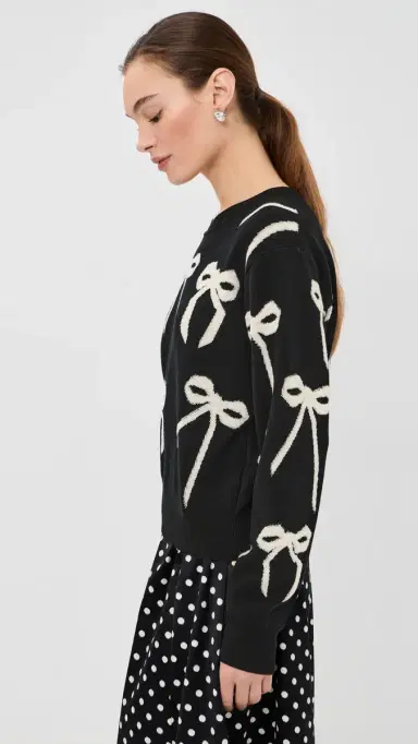 Marc Jacobs Bow Jacquard Sweater Black/White | Thumbnail 5 Marc Jacobs Bow Jacquard Sweater Black/White | Thumbnail 5