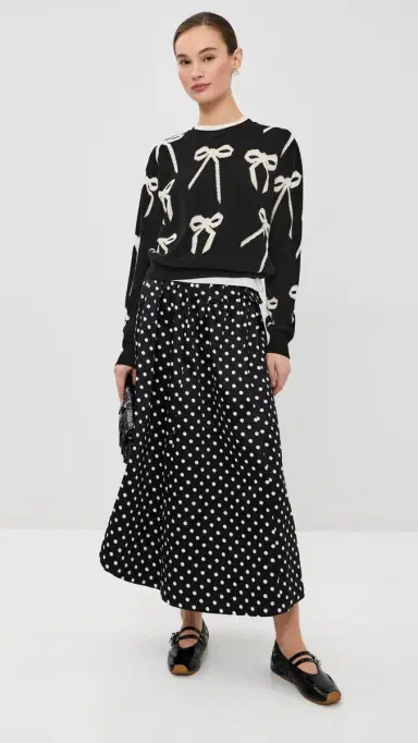 Marc Jacobs Bow Jacquard Sweater Black/White | Thumbnail 6 Marc Jacobs Bow Jacquard Sweater Black/White | Thumbnail 6