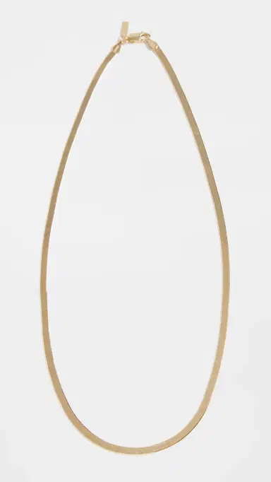 By Adina Eden Adina's Herringbone Necklace Gold One Size | Thumbnail 2