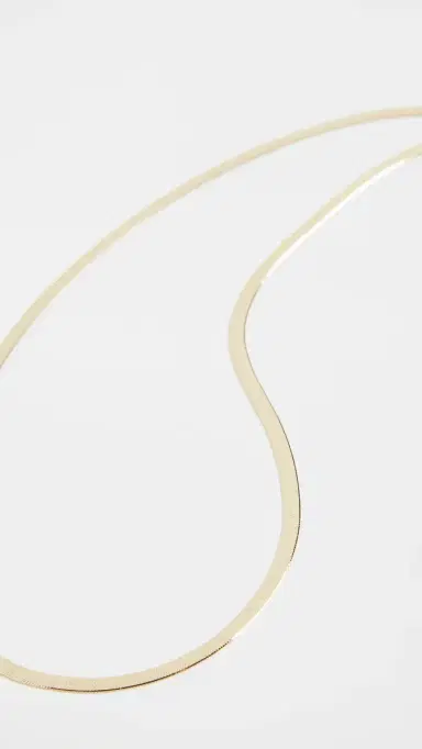 By Adina Eden Adina's Herringbone Necklace Gold One Size | Thumbnail 4