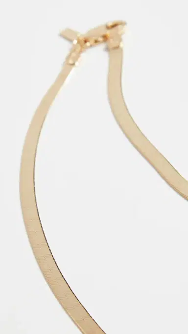By Adina Eden Adina's Herringbone Necklace Gold One Size | Thumbnail 5
