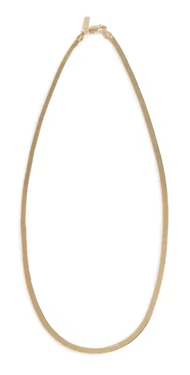 By Adina Eden Adina's Herringbone Necklace Gold One Size | Thumbnail 1
