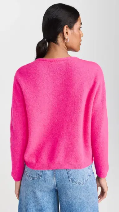 American Vintage Vitow Cardigan Rose Fluo Chine S | Thumbnail 3