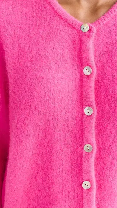 American Vintage Vitow Cardigan Rose Fluo Chine S | Thumbnail 6