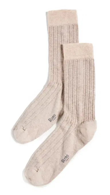 Stems Lola Cashmere Comfort Crew Socks Cream One Size | Thumbnail 4