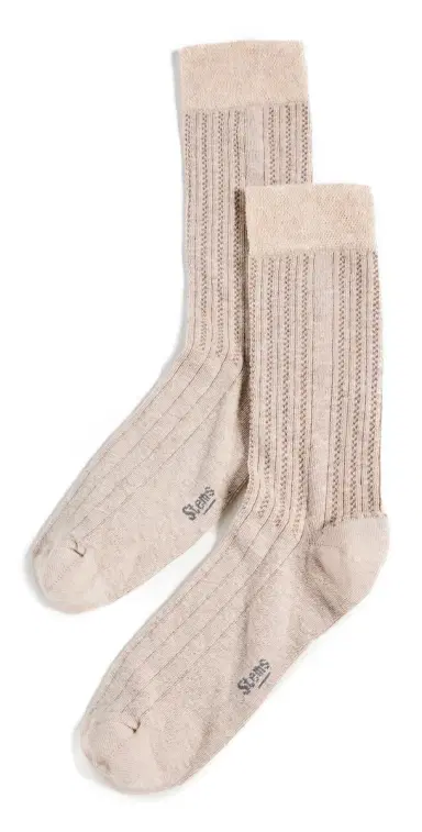 Stems Lola Cashmere Comfort Crew Socks Cream One Size | Thumbnail 1