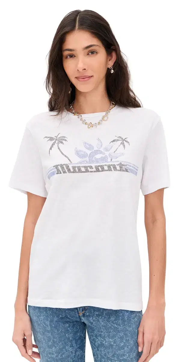 Zewel Palm Tee White/Blue