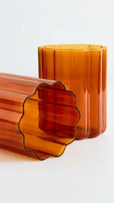 FAZEEK Wave Glasses Set of 2 Amber One Size | Thumbnail 4 FAZEEK Wave Glasses Set of 2 Amber One Size | Thumbnail 4