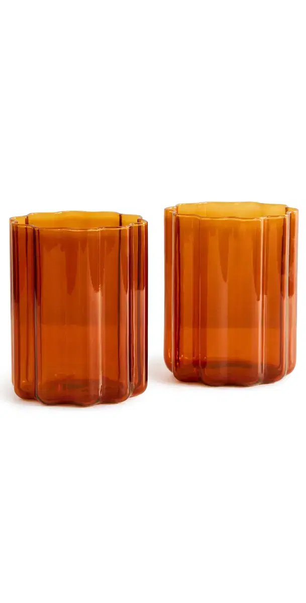 FAZEEK Wave Glasses Set of 2 Amber One Size