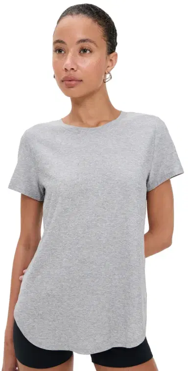 Beyond Yoga Featherweight On the Down Low Tee Silver Mist S | Thumbnail 1