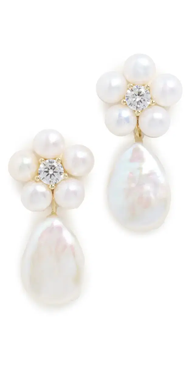 Daisy Pearl Drop Earrings Pearl One Size