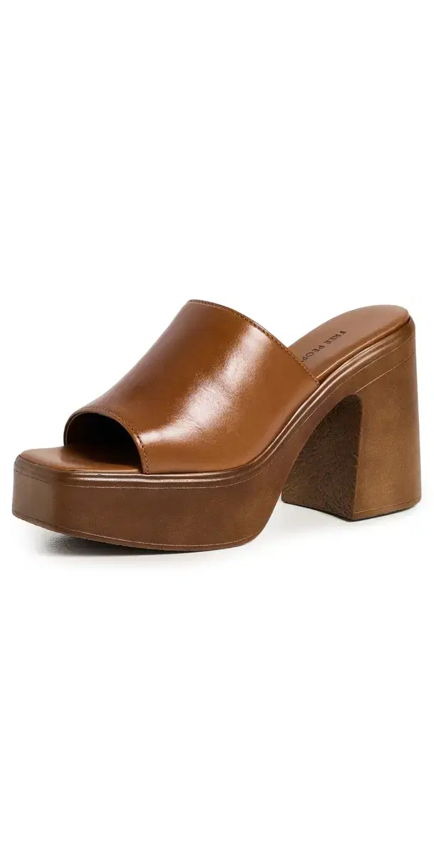 Zoe Platform Sandals chestnut leather