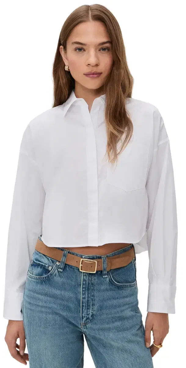 arin Cropped Shirt White