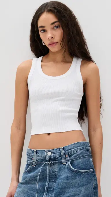 AGOLDE Shrunken Poppy Tank White | Thumbnail 2
