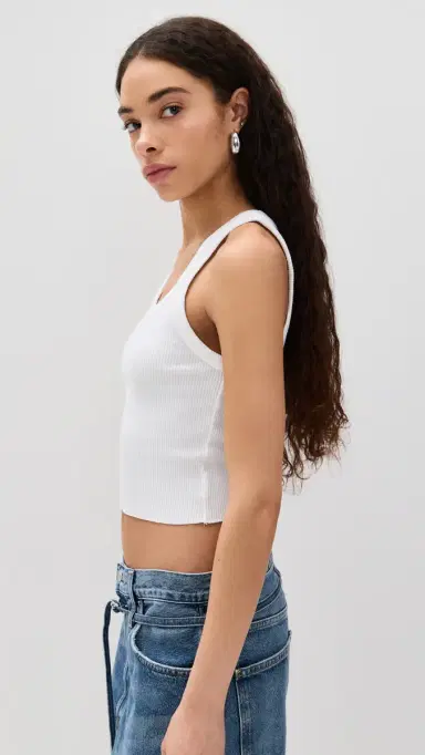 AGOLDE Shrunken Poppy Tank White | Thumbnail 4