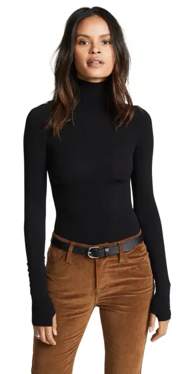 Commando Ballet Turtleneck Thong Bodysuit Black One Size | Thumbnail 1