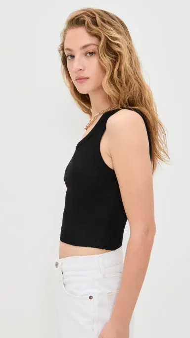 AGOLDE Shrunken Poppy Tank Black | Thumbnail 4