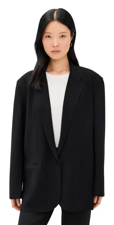 Norma Kamali Oversized Single Breasted Jacket Black | Thumbnail 1 Norma Kamali Oversized Single Breasted Jacket Black | Thumbnail 1