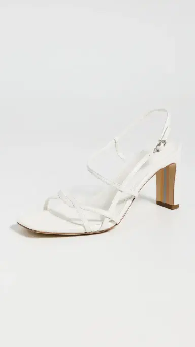 Sam Edelman Elissa Heeled Sandals White Leather | Thumbnail 2