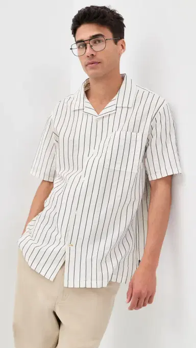 Barbour Park eersucker ummerfit Shirt Whisper White | Thumbnail 2