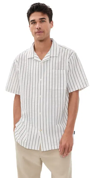 Barbour Park eersucker ummerfit Shirt Whisper White | Thumbnail 1