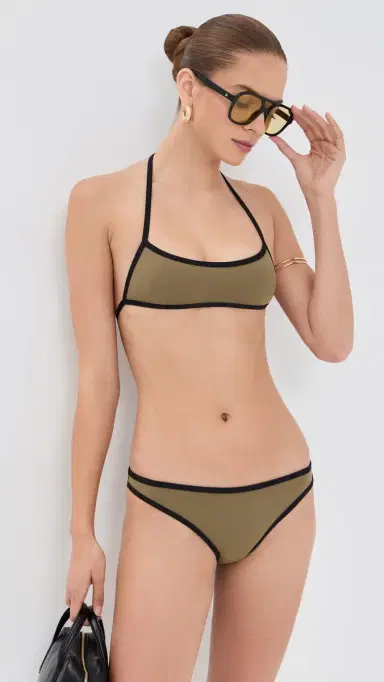 Staud Gemma Bikini Bottoms Thyme/Black L | Thumbnail 4 Staud Gemma Bikini Bottoms Thyme/Black L | Thumbnail 4