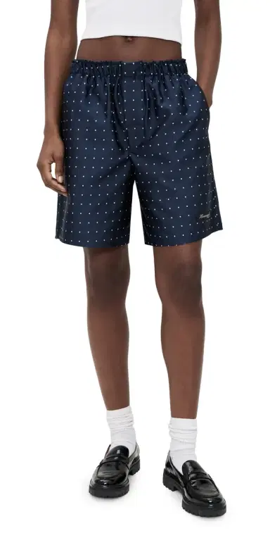 HOMMEGIRLS Long Boxer horts Navy Polka Dot | Thumbnail 1 HOMMEGIRLS Long Boxer horts Navy Polka Dot | Thumbnail 1