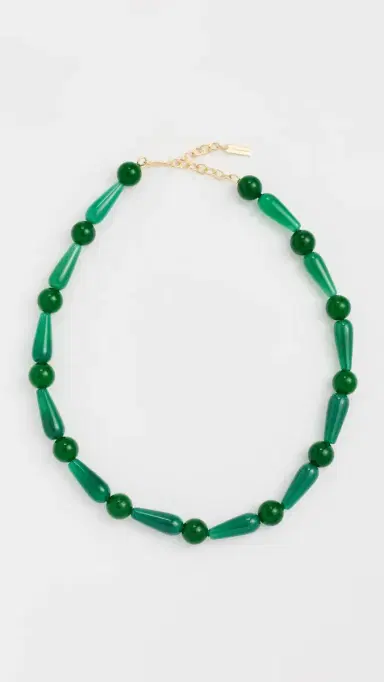 Completedworks Beaded Necklace Recycled Silver/Green One Size | Thumbnail 2