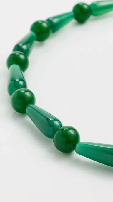 Completedworks Beaded Necklace Recycled Silver/Green One Size | Thumbnail 4