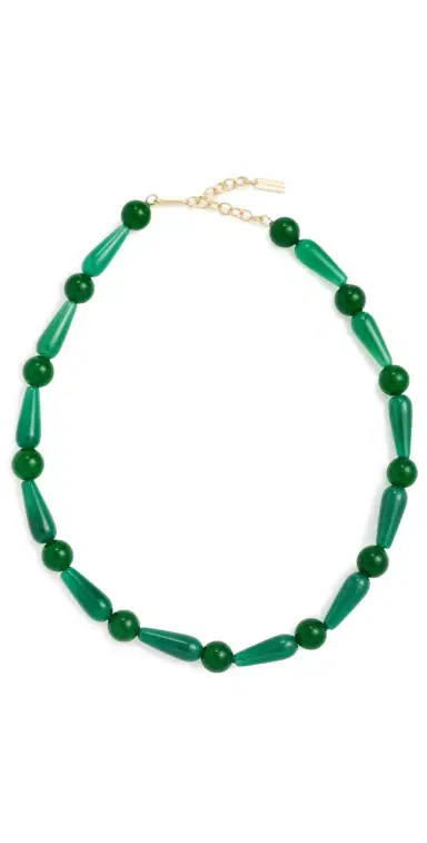 Completedworks Beaded Necklace Recycled Silver/Green One Size | Thumbnail 1